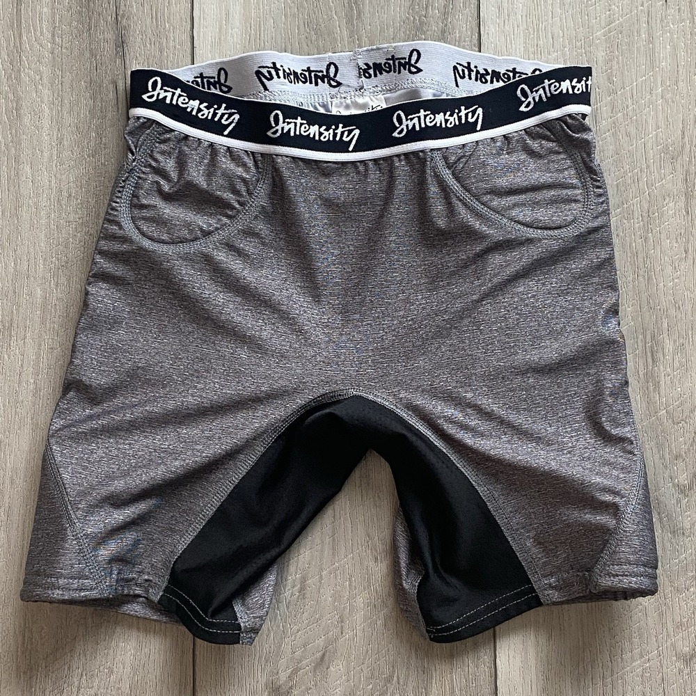 Intensity‎ Girls Slider Padded Shorts Medium Gray 5 Inch Low Rise Athletic